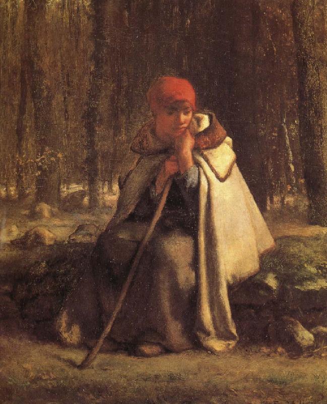 Jean Francois Millet Sitting Shepherdess oil painting image